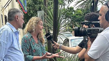 DUPLA. Agostino y Leguizamón hicieron el anuncio ante la prensa.