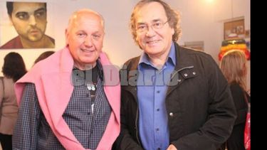 Nuestro colaborador y especialista en cine argentino junto al director Eliseo Subiela, padre del artista plástico.