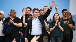 Axel Kicillof, en el camping que la UOM tiene en Manuel Alberti.