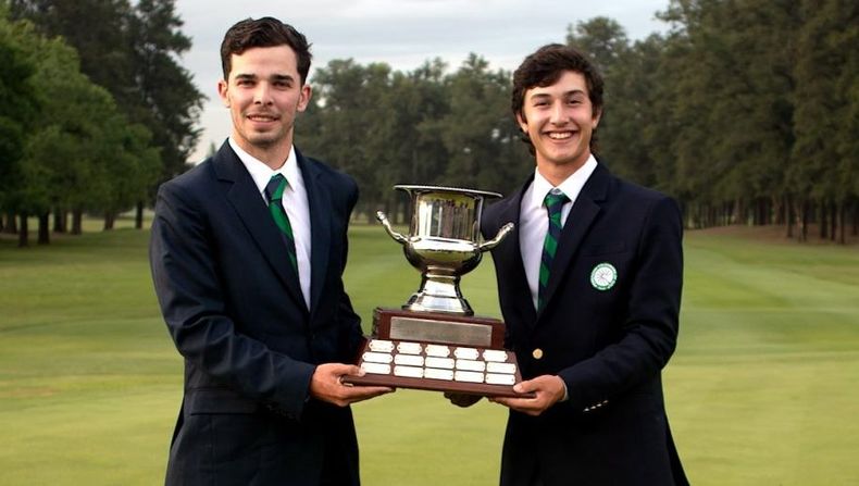 CAMPEONES. Jaramillo y Restrepo le dieron la primera copa a Colombia en el certamen de Los Lagartos.