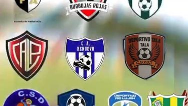 Banner de los equipos participantes en el Mundialito organizado por el Club Peruzzotti.
