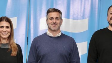 CANDIDATOS. Federico Achával junto a Soledad Peralta y Juan Manuel Morales.