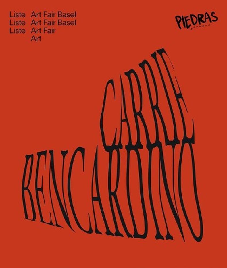 El afiche presentando la muestra de Carrie Bencardino en Basilea, Suiza.