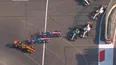 El momento del choque de Franco Colapinto a Pierre Gasly y Lando Norris.