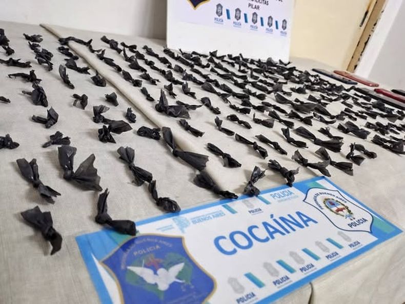 LISTA PARA LA VENTA. La policía incautó 241 dosis de cocaína.