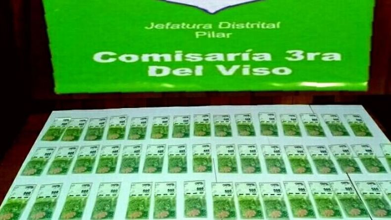 El dinero falso hallado por la policía..
