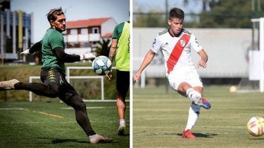 Luis Ingolotti (Aldosivi) y Franco Camargo (River Plate)..