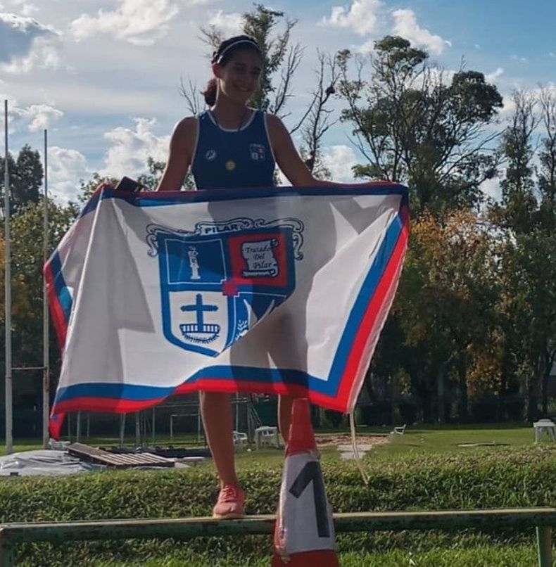 CAMPEONA. Aldana Delgado ganó los 100 metros en la divisional Sub 23 y Mayores.