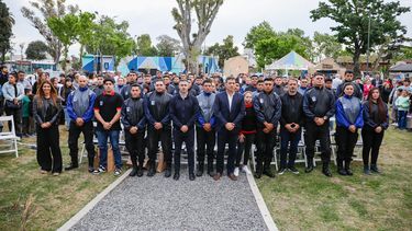 EGRESADOS. El acto fue encabezado por Achával en el Paseo de la Estación, donde se inauguró un Centro de Monitoreo.&nbsp;
