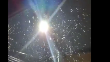 Imágenes del agua nieve caída en el centro de Pilar&nbsp;
