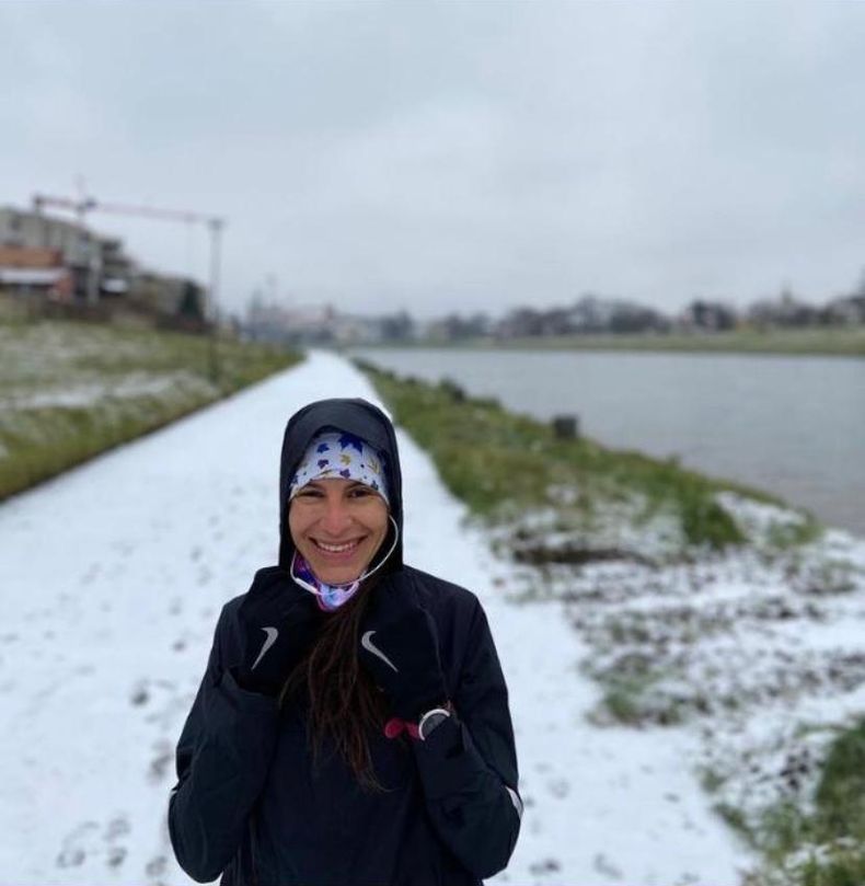 SOBRE LA NIEVE. Diana durante una carrera en Cracovia (Polonia).