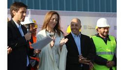 SONRISAS. Vidal y Ducoté estuvieron en el Parque y en el Municipio..