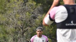 PELOTA. El Chengue Morán durante el entrenamiento en Comunidad Deportiva. PELOTA. El Chengue Morán durante el entrenamiento en Comunidad Deportiva.