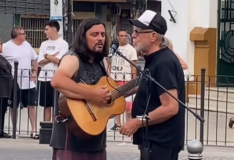 A DÚO. Rafa Villamayor junto a León Gieco, encuentro impensado y soñado.