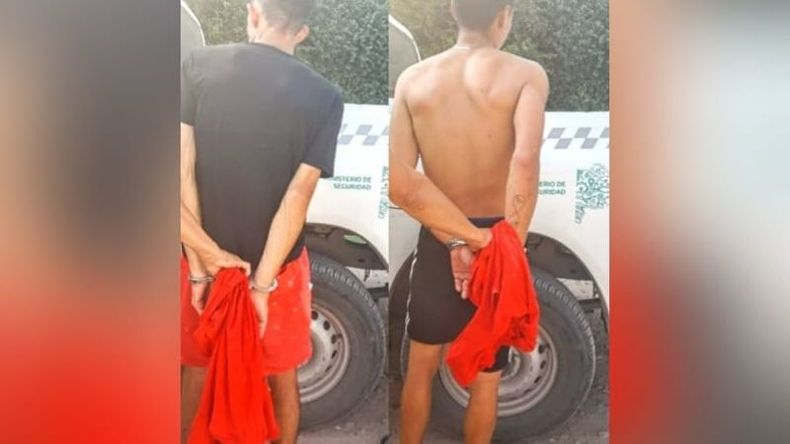 Los detenidos fueron sorprendidos mientras trasladaban la heladera robada. .