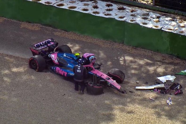 Colapinto chocó el Alpine cuando estaba por terminar la Q1.