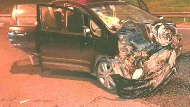 FUERTE IMPACTO. Así quedó el Honda Fit de Zúccaro tras el accidente..