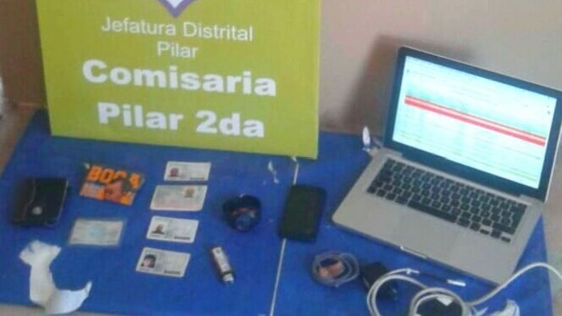 Los elementos secuestrados en el allanamiento. .