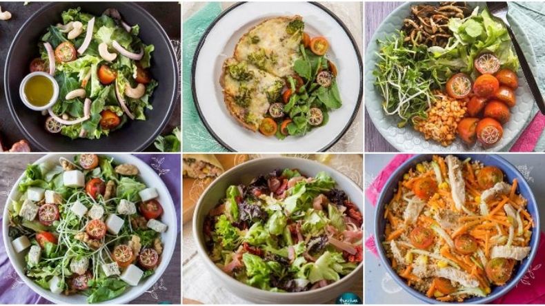 SALUDABLE. Ensaladas, el plato fuerte. También ofrece quiches y wraps..
