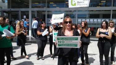 Las bancarias protestaron el 8 de marzo..