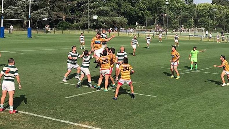 JUGADA. En Villa de Mayo, St. Brendan’s resolvió la clasificación en el 1º tiempo. (FOTO: ÁNGEL PINI – RUGBY CHAMPAGNE)..