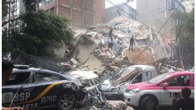 TRAGEDIA. Una postal del día después, en el el DF. .