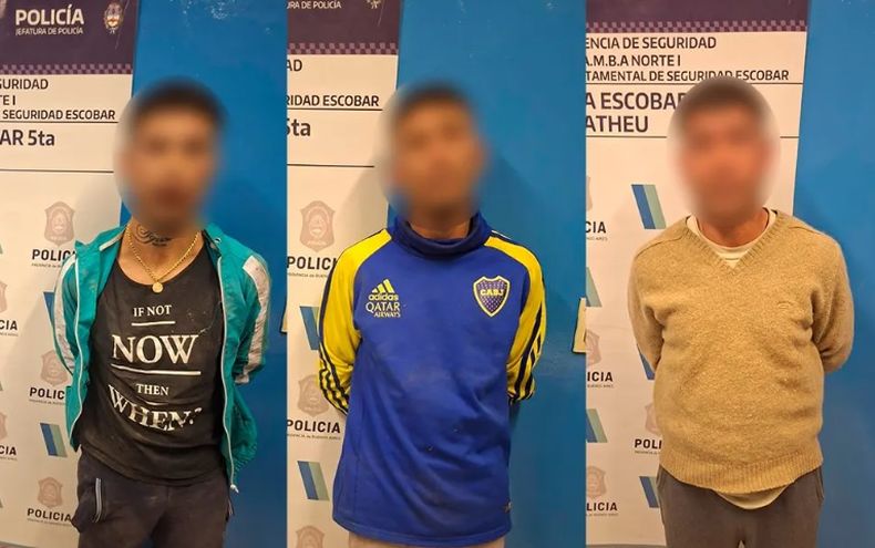 Los tres detenidos estaban en una vivienda del barrio Luchetti de Villa Rosa.