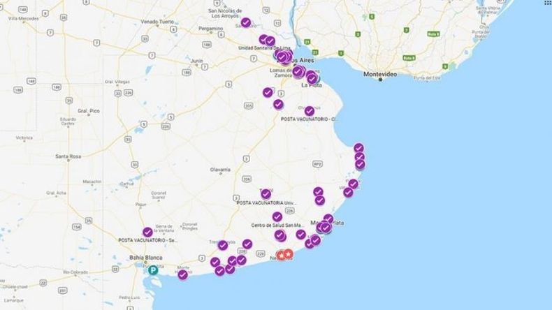 El mapa puede visualizarse a través de un link o por la aplicación Recreo. .