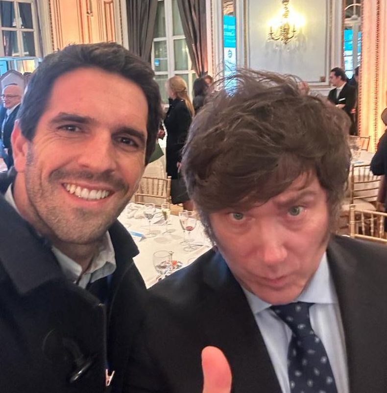 DUPLA. Tito se mostró con Milei tras confirmar su candidatura. &nbsp;