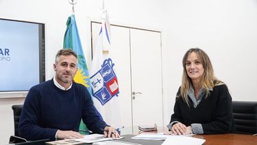 Federico Achával y Malena Galmarini hablaron sobre las futuras obras de Aysa en Pilar.&nbsp;