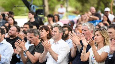 EN PRIMERA FILA. Federico Achával participó este jueves del acto de cierre de campaña de Fuerza Patria.&nbsp;