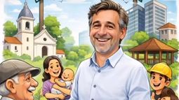 SONRISA. Federico Achával, en un recorte de la caricatura que subió a Instagram. SONRISA. Federico Achával, en un recorte de la caricatura que subió a Instagram.