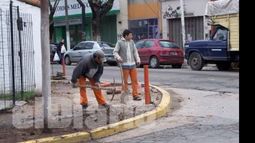 Obreros iniciaron ayer los trabajos en la esquina de Lorenzo López y Vergani. La obra costará 500 mil pesos..
