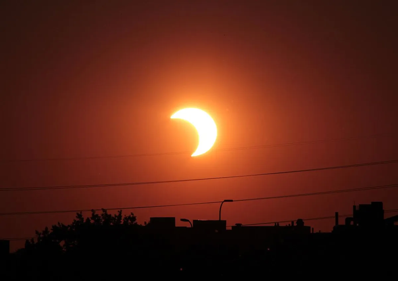El eclipse solar de octubre se verá de forma parcial.  (NASA).webp