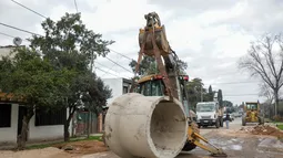 EN OBRA. El Municipio de Pilar apura los trabajos de infraestructura hídrica.