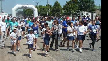 Las familias se sumaron al maratón..