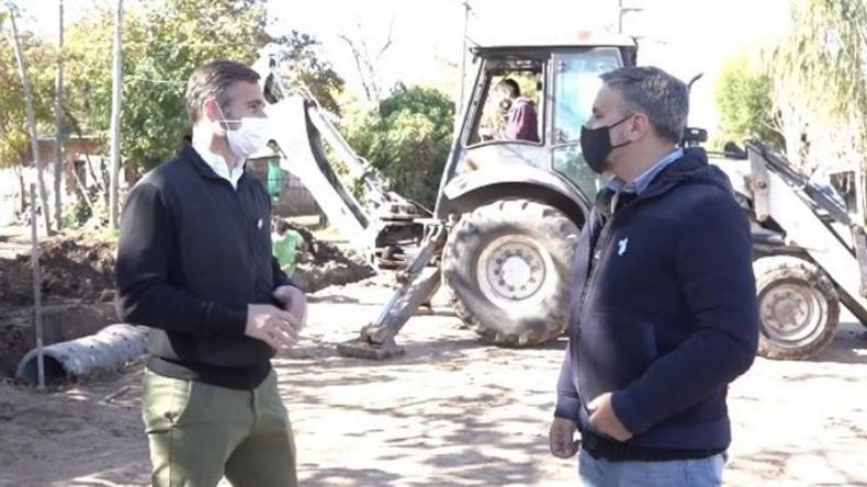 OBRAS. Bordachar con Achával, en un recorrido por obras viales. El área deja trabajos claves en marcha..