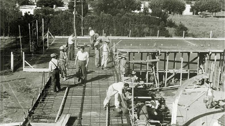 OBRA. El inicio de la construcción del gimnasio de básquet del Club Sportivo..