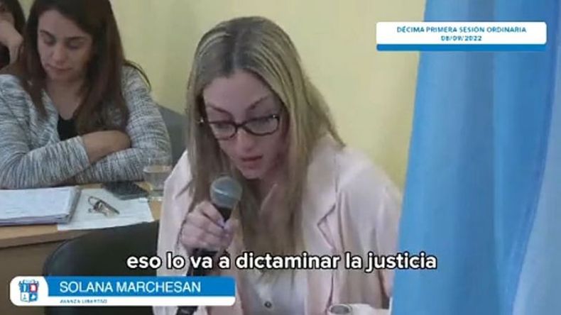 POLÉMICA. Marchesán leyó un discurso de 45 segundos durante su intervención. No respondió réplicas..