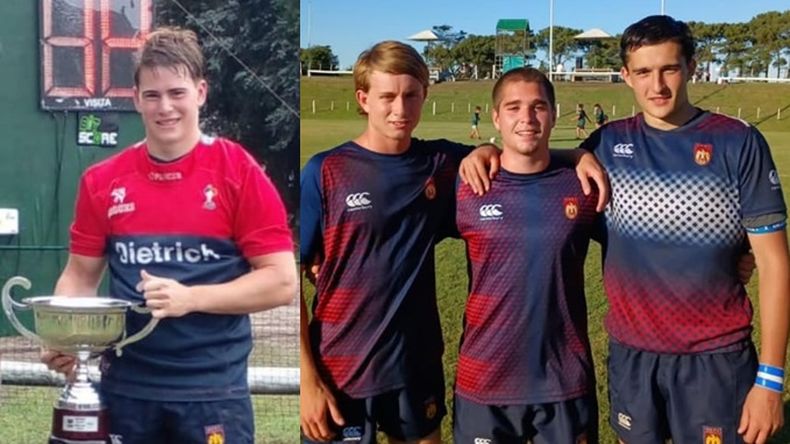 Pilar y sus campeones argentinos: Juan Manuel Rachid (Deportiva), Santos Moreno, Rafael Aranguren y Lucas Welsh (Champagnat).
