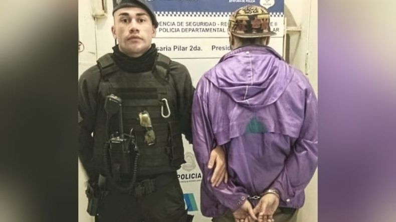El detenido tiene 26 años y fue apresado en el centro de Presidente Derqui. .
