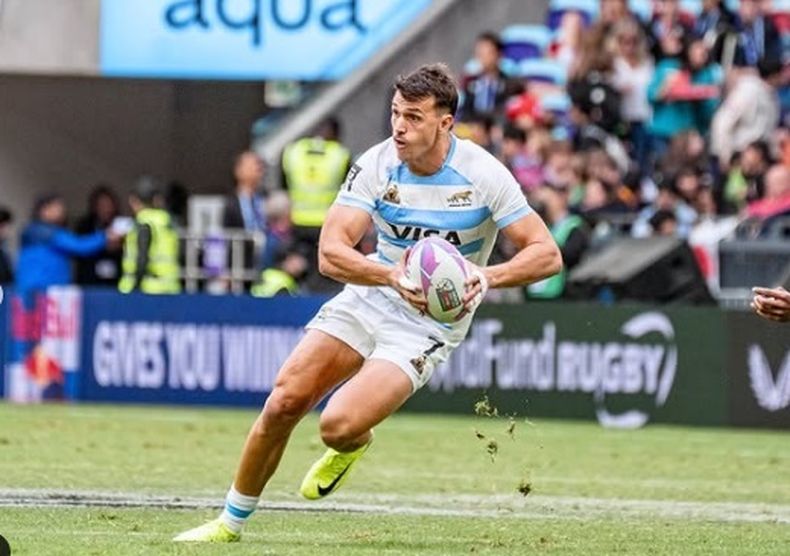 Tobías Wade sumó un try fantástico ante Sudáfrica para Los Pumas 7s.