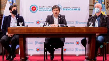 SIN APERTURAS. “Flexibilizaremos cuando los casos bajen”, dijo Kicillof al anunciar la continuidad del ASPO..
