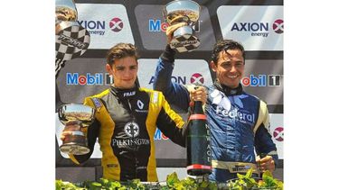 COPADO. Matías Milla (der.) disfrutó del podio en el Oscar Cabalén..