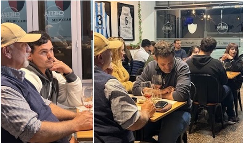 Maxi Frutos (de gorra) en la Cata a Ciegas.