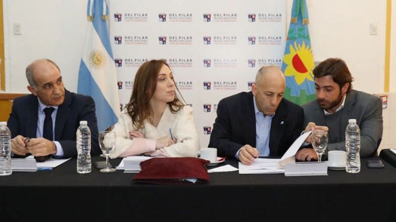 REUNIÓN. Vidal llegó a Pilar junto con su gabinete. .