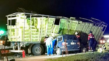 Las víctimas quedaron atrapadas en el auto.