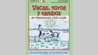 Portada de Vacas, toros y tambos... diseñada por alumnos de 6º grado..