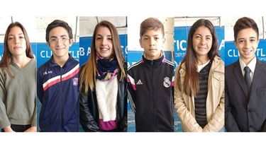 Candela Acosta (Canotaje), Franco Saracho (Ajedrez), Gisela Fernández (Patín artístico), Leonel Berthelot (Atletismo), Magalí Benítez (Fútbol) y Nicolás Hoyos (Taekwondo)..