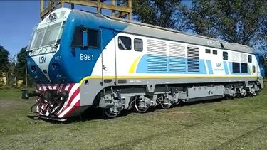 Una de las locomotoras del tren San Martín.